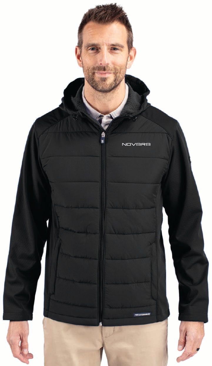Cutter & Buck Evoke Hybrid Eco Softshell Recycled Full Zip Mens Big & Tall Hooded Jacket