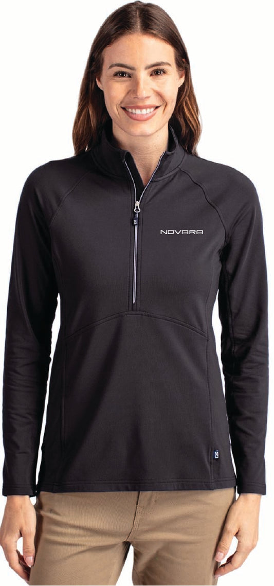 Cutter & Buck Adapt Eco Knit Stretch Recycled Womens Half Zip Pullover