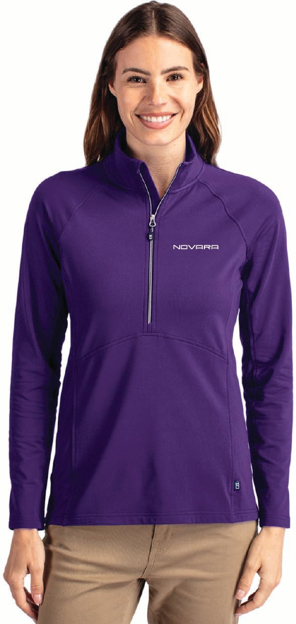 Cutter & Buck Adapt Eco Knit Stretch Recycled Womens Half Zip Pullover