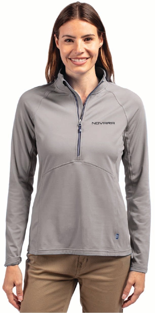 Cutter & Buck Adapt Eco Knit Stretch Recycled Womens Half Zip Pullover