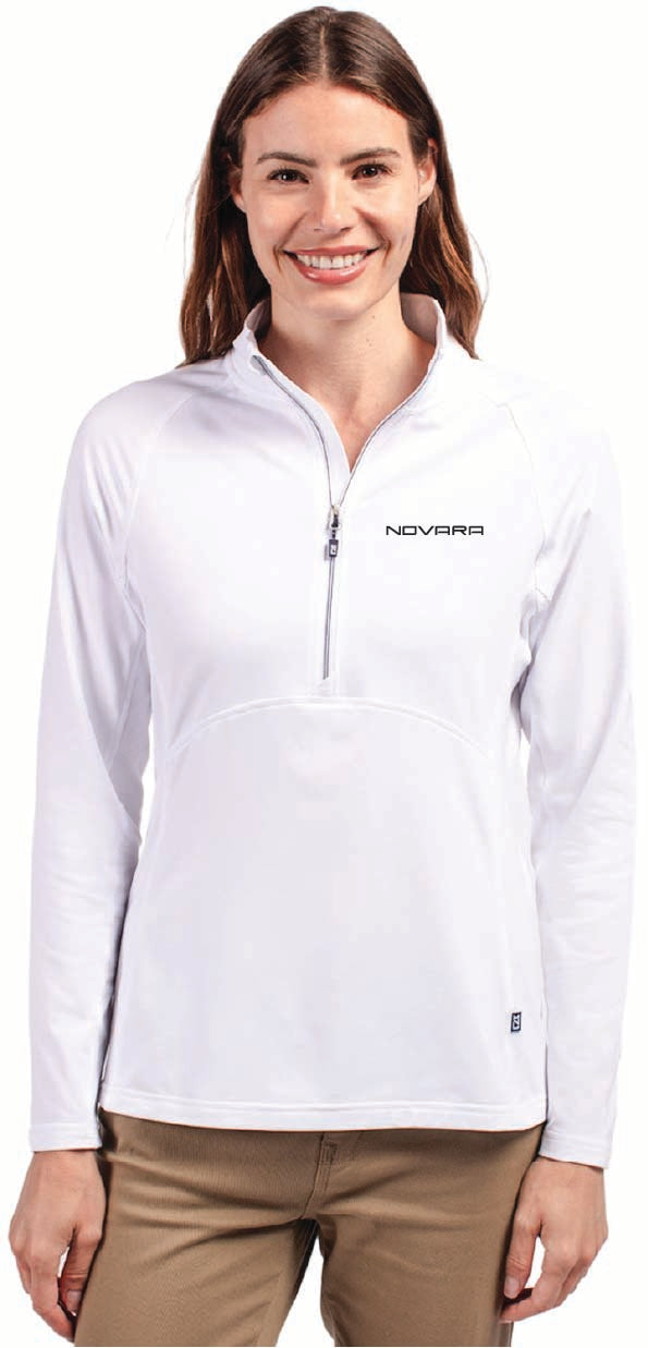 Cutter & Buck Adapt Eco Knit Stretch Recycled Womens Half Zip Pullover