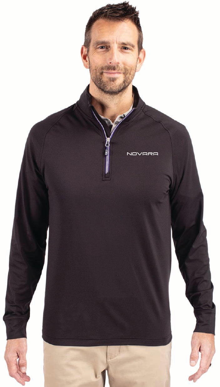 Cutter & Buck Adapt Eco Knit Stretch Recycled Mens Quarter Zip Pullover